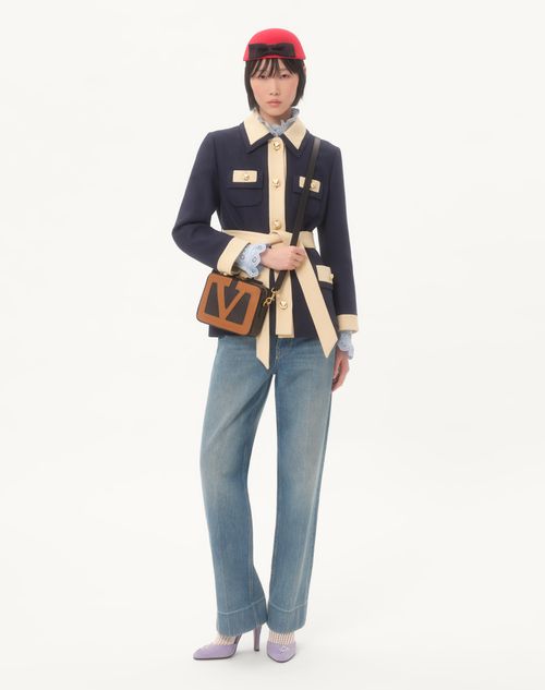 Valentino - Caban - Provence Blue/birch - Woman - Jackets And Blazers