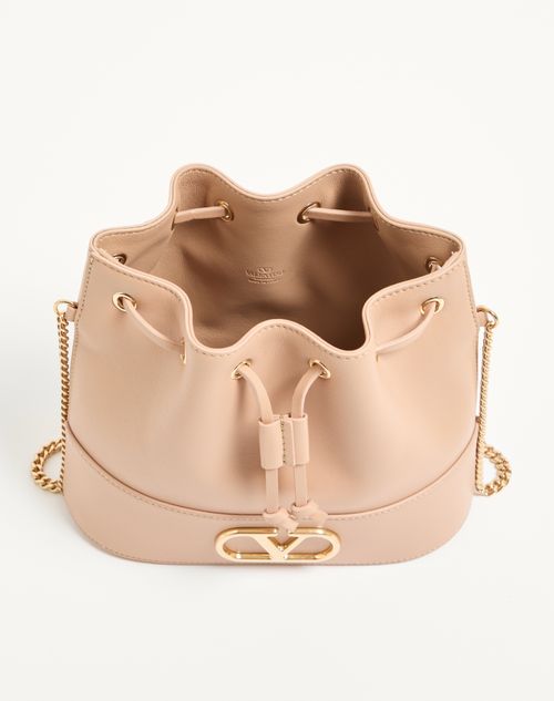 Valentino Garavani - Mini Vlogo Signature Bucket Bag In Nappa Leather - Pink - Woman - Shoulder Bags