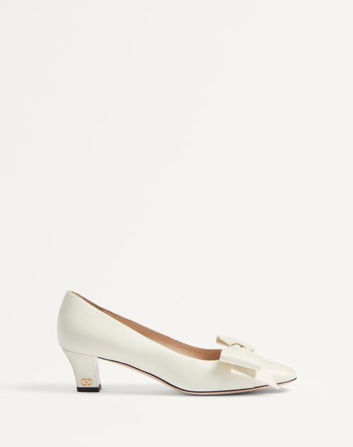 Valentino Garavani - Bowow Pump In Kidskin 45mm - Ivory - Woman - Shoes