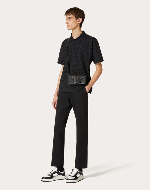 Valentino - Camisa Polo De Algodón Con Estampado Toile Iconographe - Negro - Hombre - Camisetas Y Sudaderas