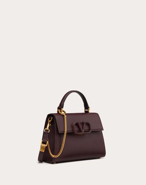 Small Vsling Grainy Calfskin Handbag for Woman in Poudre