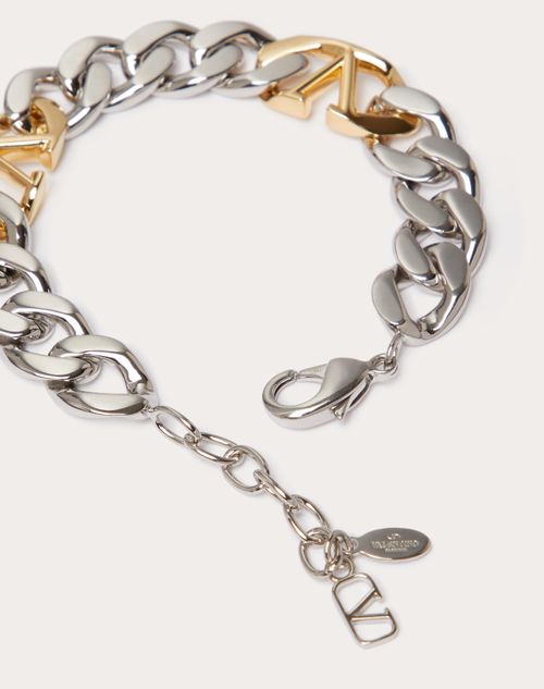 Louis Vuitton Monogram Palladium Finish Cuban Link Bracelet