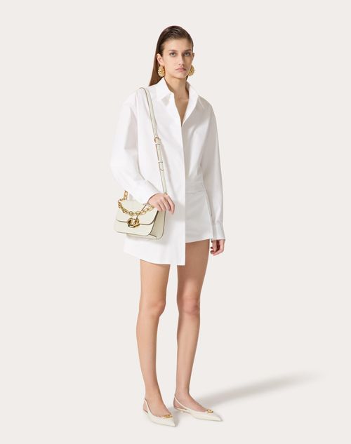 Valentino Garavani - Vlogo O'clock Small Nappa Leather Shoulder Bag With Chain - Ivory - Woman - Shoulder Bags