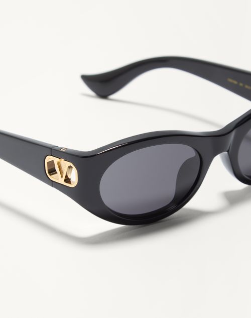 Valentino - オーバル アセテート アイウェア - ブラック/グレー - ウィメンズ - アイウェア