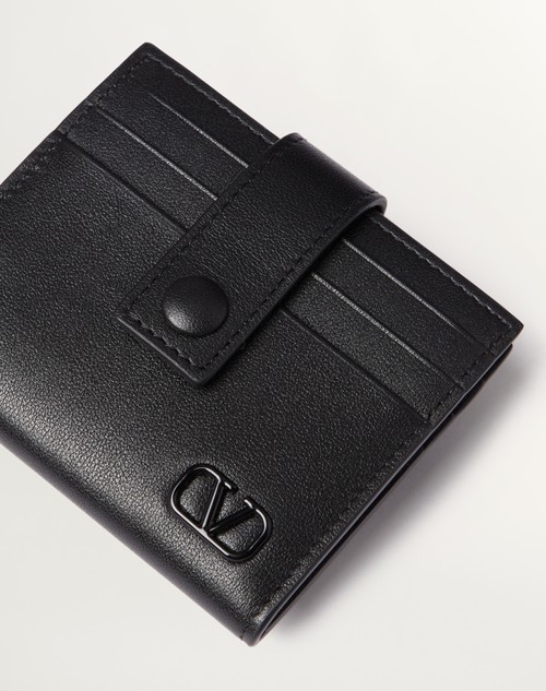 Valentino Garavani Black Mini VLogo Signature Card Holder