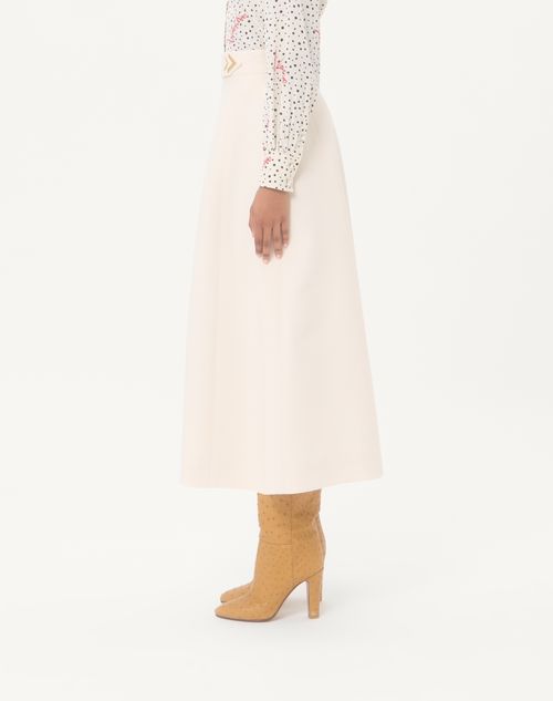 Valentino - Crepe Couture Midi Skirt - Vanilla - Woman - Skirts