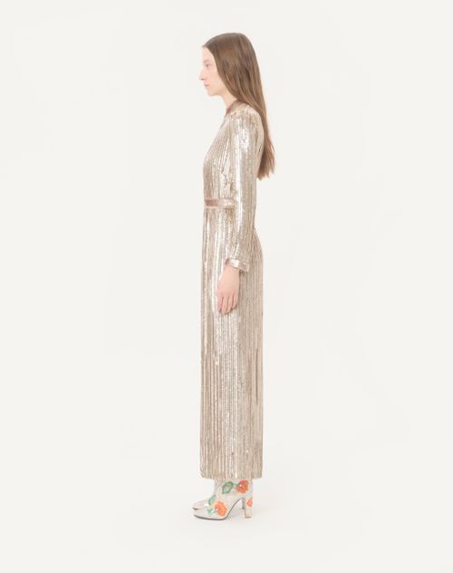 Valentino - Embroidered Chiffon Dress - Silver/pink - Woman - Gowns