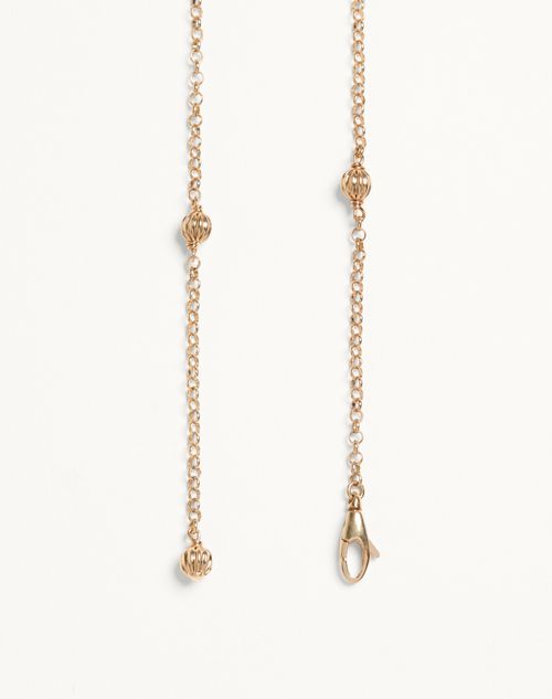 Valentino Garavani - Vlogo Signature Necklace In Metal, Pearl And Swarovski® Crystals - Gold/cream/crystal - Woman - Jewelry