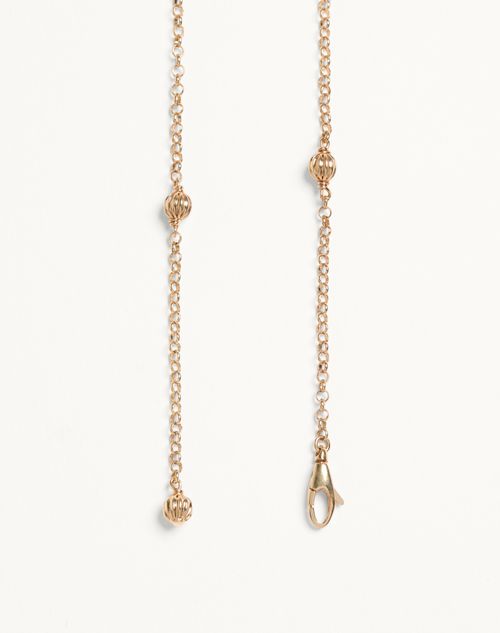 Valentino Garavani - Vlogo Signature Necklace In Metal, Pearl And Swarovski® Crystals - Gold/cream/crystal - Woman - Jewellery