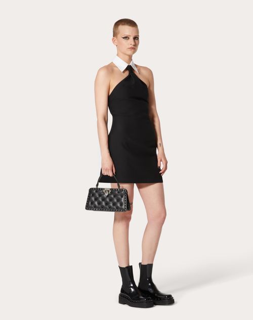 Valentino - Kurzes Crepe Couture Kleid - Schwarz/weiss - Frau - New Shelf - W Black Tie Pap