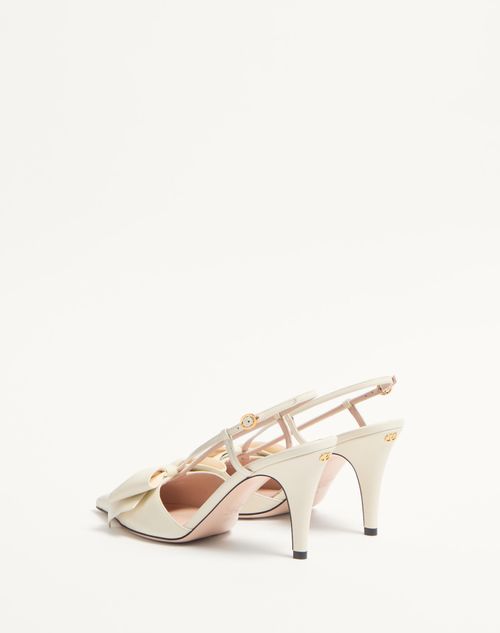 Valentino Garavani - Bowow Slingback Pumps In Kidskin 85mm - Ivory - Woman - Pumps