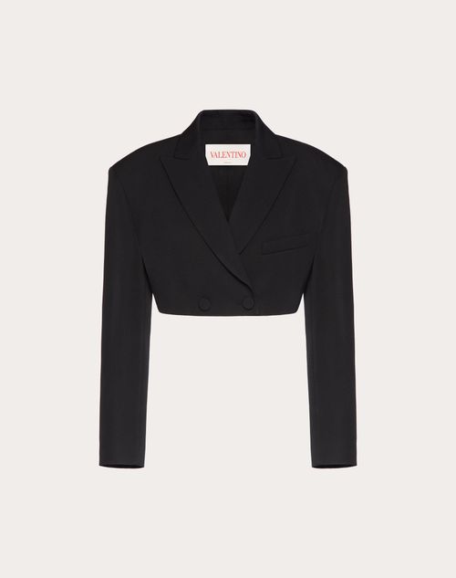 Valentino - Blazer En Grisaille De Laine - Noir - Femme - Vestes Et Manteaux