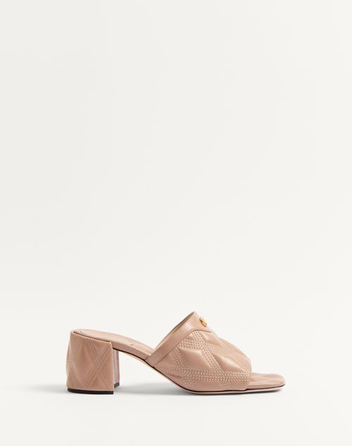 Valentino Garavani - Quiltie 67 Quilted Nappa Leather Slide Sandal 60mm - Rose Cannelle - Woman - Woman Sale