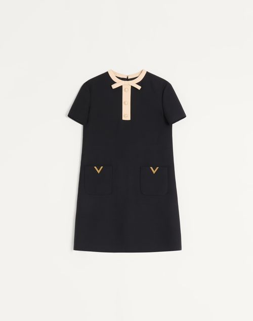 Valentino - Crepe Couture Short Dress - Black/birch - Woman - Ready To Wear
