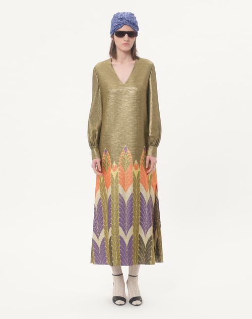 Valentino - Lurex Dress With Voyage Imaginaire Print - Multicolor - Woman - Dresses