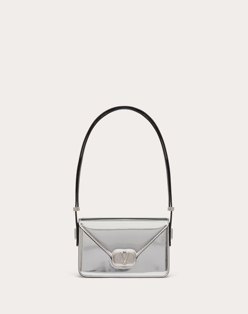 Small Valentino Garavani Shoulder Letter Bag In Mirror-effect Calfskin ...