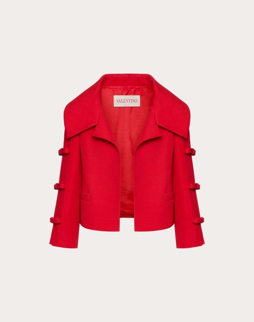 Valentino - Chaqueta De Crepe Couture - Rojo - Mujer - Abrigos Y Chaquetas