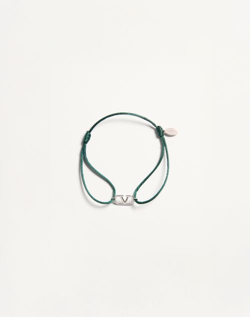 Valentino Garavani - Vlogo Signature Cotton Bracelet - English Green - Man - Accessories