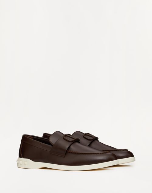 Valentino Garavani - Leisure Flows Calfskin Loafer - Fondant - Man - Loafers And Driver