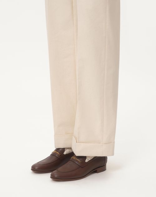 Valentino Garavani - Vlogo Signature Kidskin Moccasin - Bark Brown - Man - Man