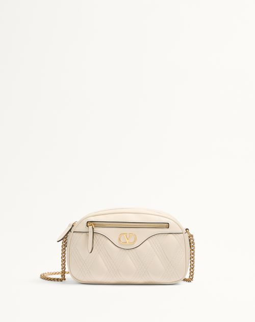 Valentino Garavani - Valentino Garavani Quiltie 67 Medium Shoulder Bag In Quilted Nappa Leather - Ivory - Woman - Shoulder Bags