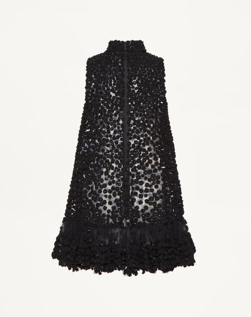 Valentino - Tulle Illusione Embroidered Short Dress - Black - Woman - Woman Ready To Wear Sale