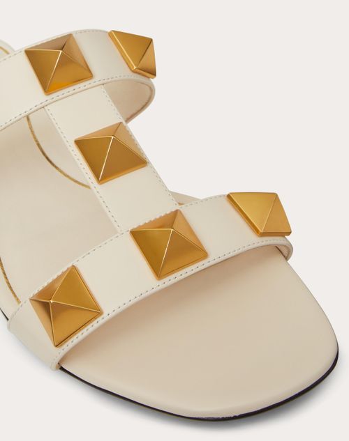 roman stud flat mule in calfskin