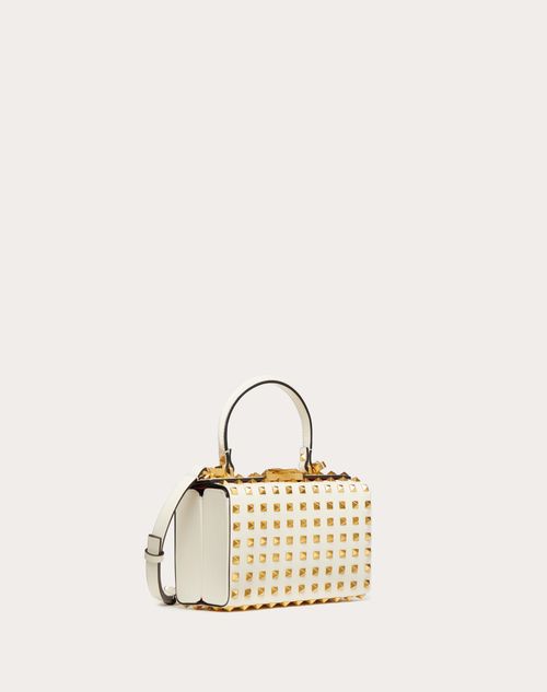 Valentino Garavani - Rockstud Grainy Calfskin Box Bag With All-over Studs - Light Ivory - Woman - Woman Bags & Accessories Sale