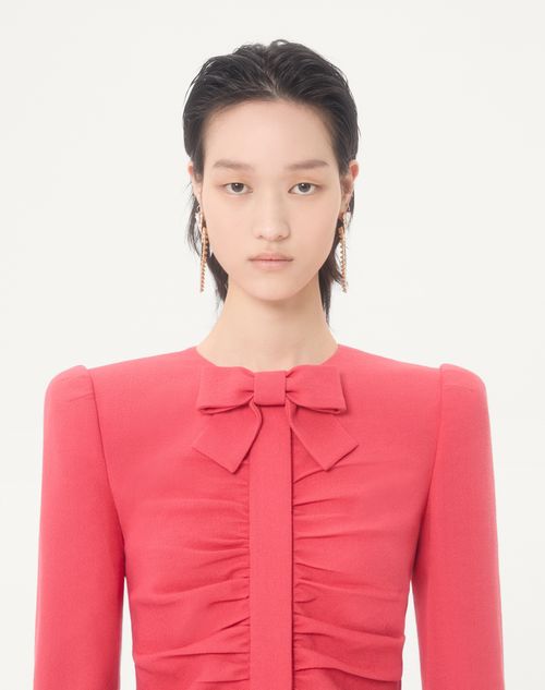 Valentino - Veste En Laine Crispy Light - Corail - Femme - Vestes Et Manteaux