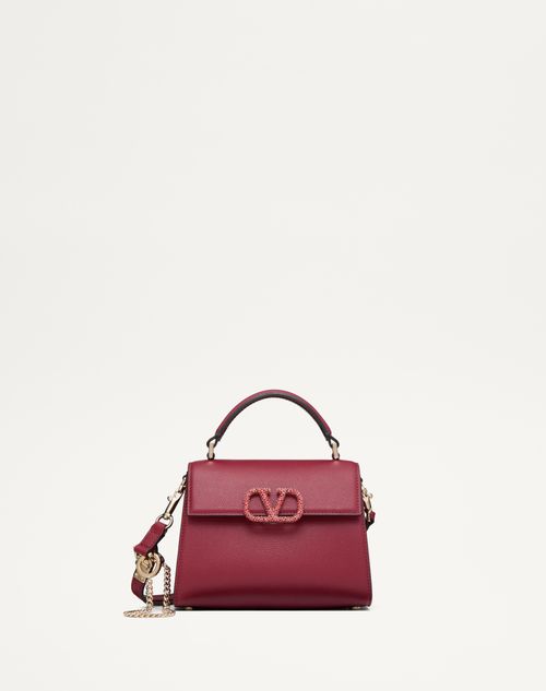 Valentino Garavani - Valentino Garavani Mini Vsling Handbag With Jewel Logo - Dark Red - Woman - Vsling - Bags