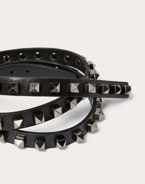 Valentino Garavani - Rockstud Belt In Calfskin 15 Mm - Black - Man - Man Bags & Accessories Sale