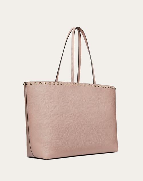 Rockstud Grainy Calfskin Tote for in Poudre | US
