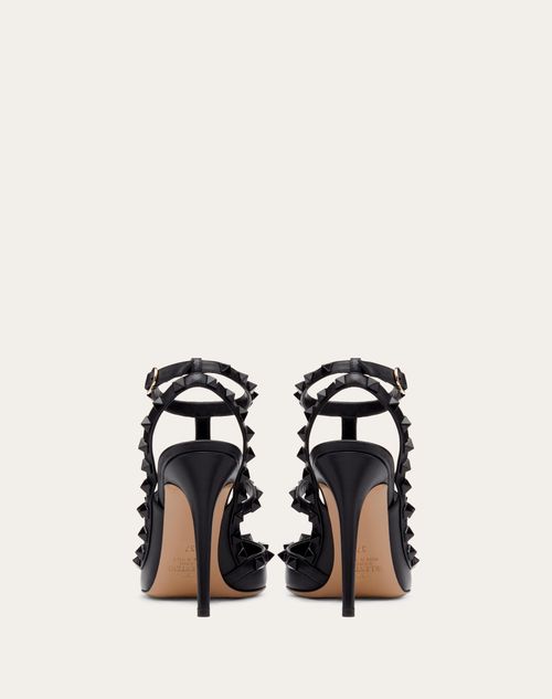 Rockstud Strap With Tonal Studs 100 for Woman in Black | Valentino US