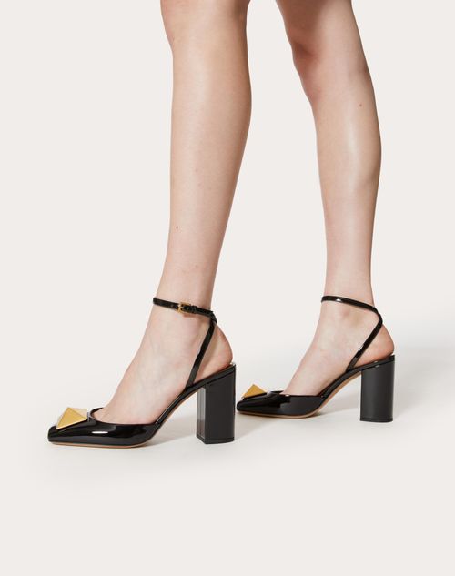 One Stud Pump In Patent Leather 90mm for Woman in Black | Valentino US