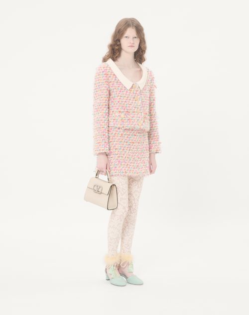 Valentino Garavani - Small Vsling Handbag With Jewel Embroidery - Ivory - Woman - Top Handle Bags