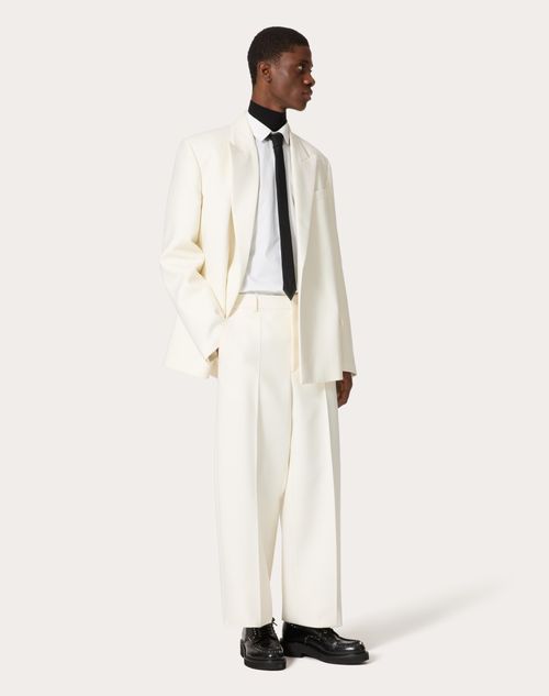 Valentino - Wool Trousers - Ivory - Man - Trousers And Shorts