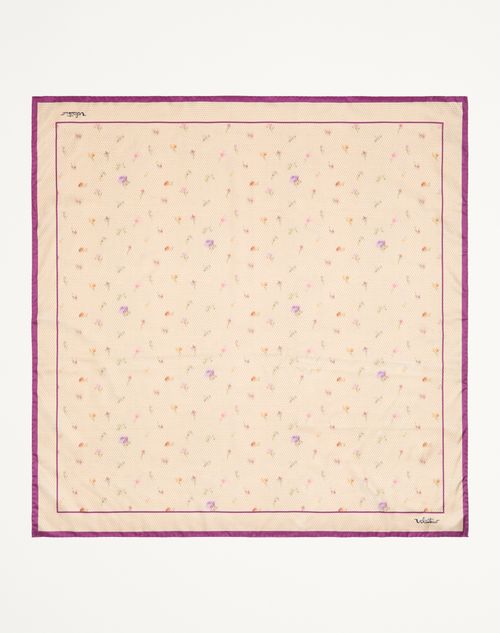 Valentino Garavani - Papier Floral Silk Scarf - Butter/multicolour - Woman - Soft Accessories