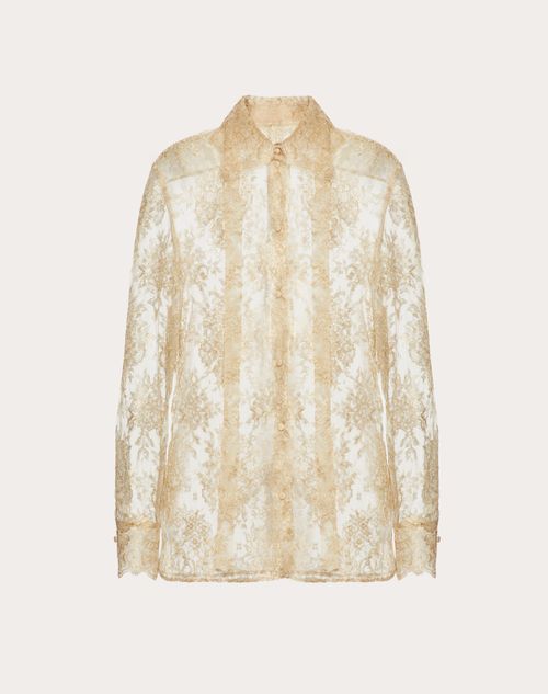 Valentino - Lace Blouse - Gold - Woman - Shirts And Tops