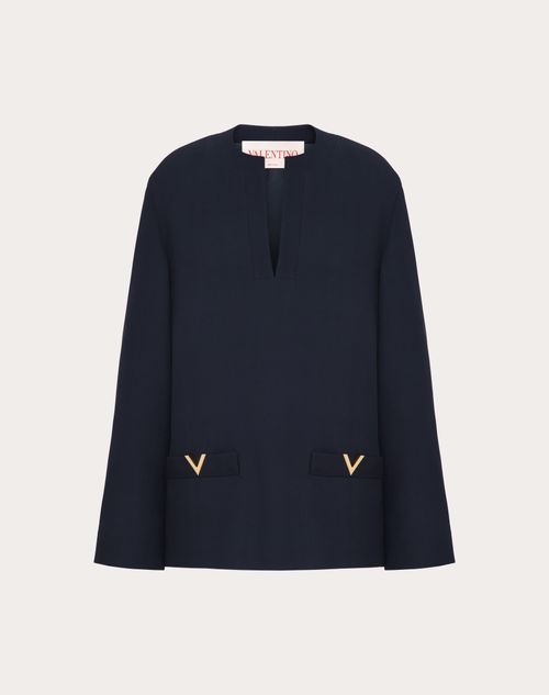 Valentino - Cady Couture Top - Navy - Woman - Shirts And Tops