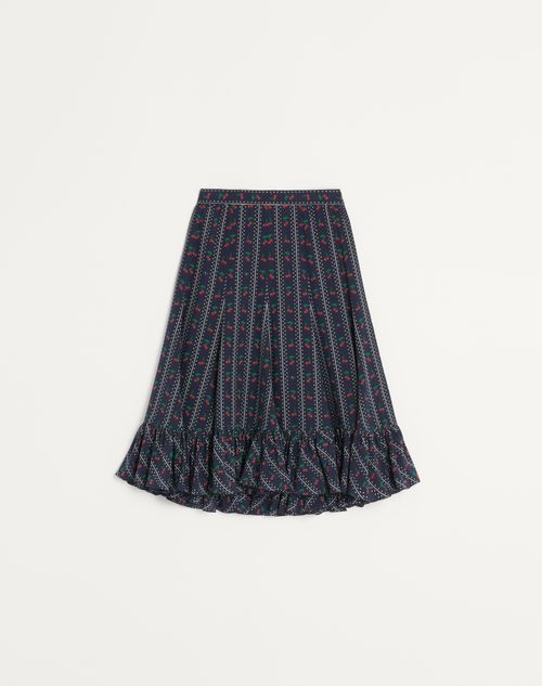 クレープデシン チェリフィックプリント ミディスカート for クレープデシン チェリフィックプリント ミディスカート for
