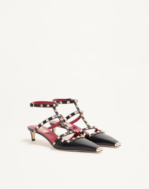 Valentino Garavani - Rockstud Court Shoes In Kid Leather 40mm - Black - Woman - Pumps And Slingbacks