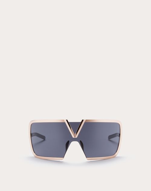 Valentino - Charakteristische Oversized V - Romask Maskenbrille - Roségold/​farbverlauf: Schwarz Zu Grau - Unisex - Sonnenbrillen