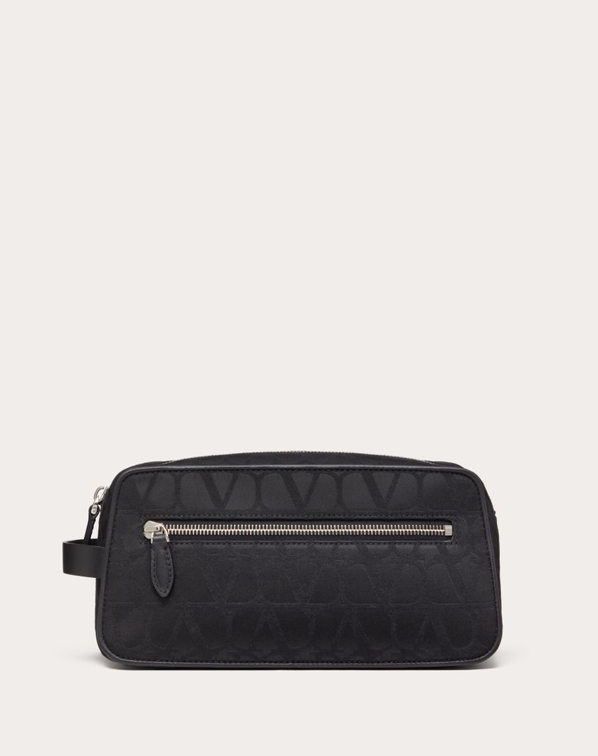 Valentino Handbags Washbag Black Iconographe In Nylon per Uomo in Nero | Valentino IT