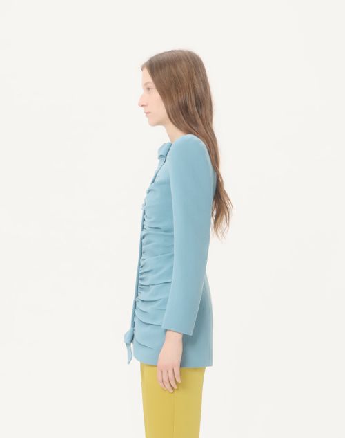 Valentino - Crispy Light Wool Jacket - Azure - Woman - Jackets And Blazers