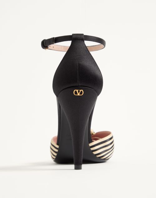 Valentino Garavani - Annine Pump In Satin 100mm - Black/nude - Woman - Pumps And Slingbacks