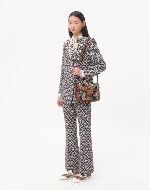 Valentino Garavani - Valentino Garavani 9to5 Shoulder Bag In Jacquard And Lizard Fabric - Multicolor - Woman - Shoulder Bags
