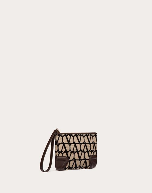 Valentino Vlogo Toile Iconographe Pouch Clutch Bag