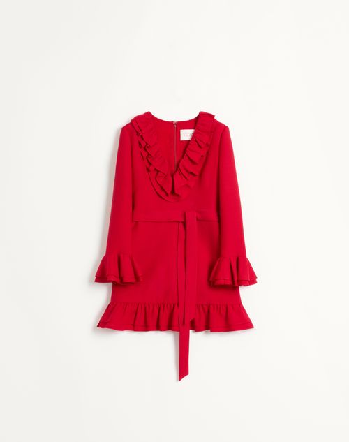 Valentino - Vestido Corto De Crepe Couture - Rojo - Mujer - Vestidos