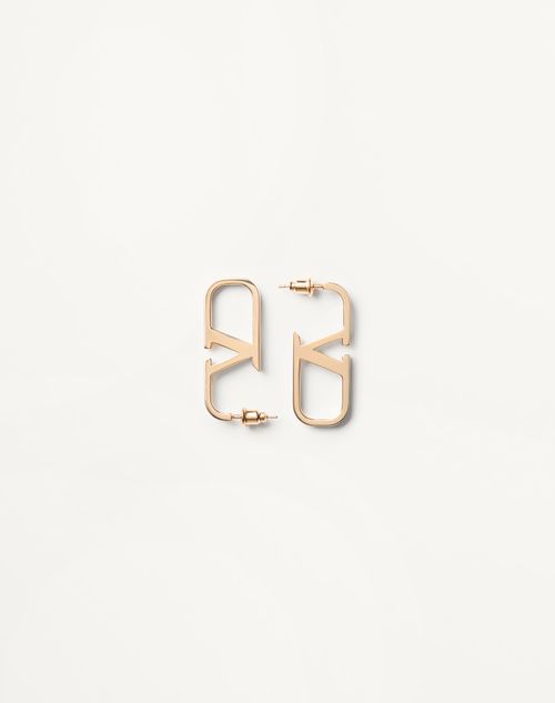 Valentino Garavani - Valentino Vlogo Signature Metal Earrings - Gold - Woman - Jewellery