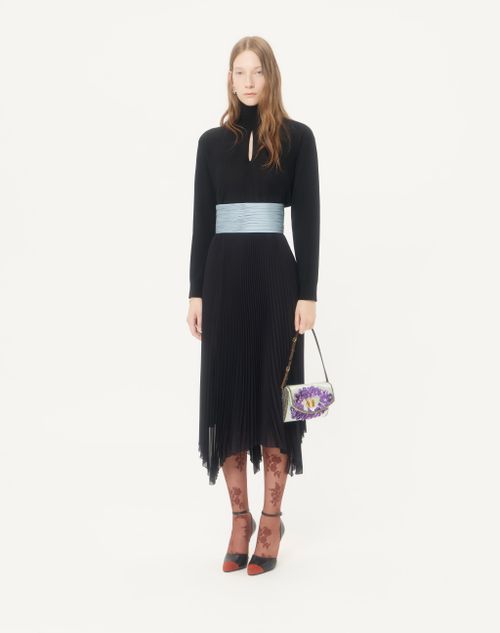 Valentino - Midi Skirt In Light Georgette - Black - Woman - Skirts